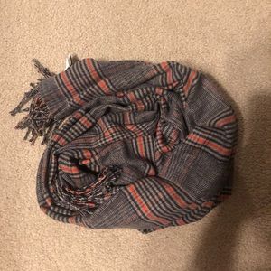 Brown orange and blue scarf